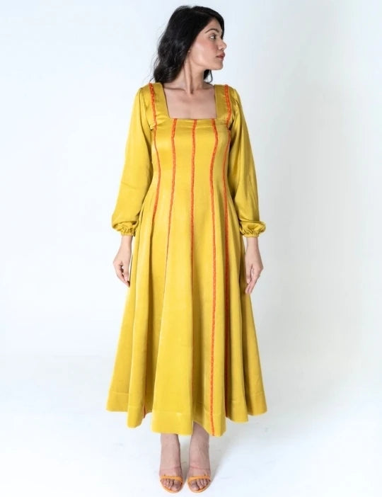 Yellow Maxi Dress - Orange Braids