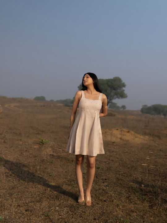 Meadow Flare Dress - beige