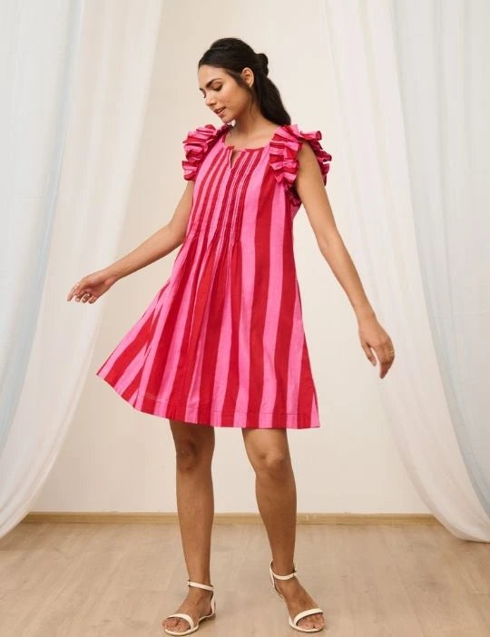 Striped Short Dress