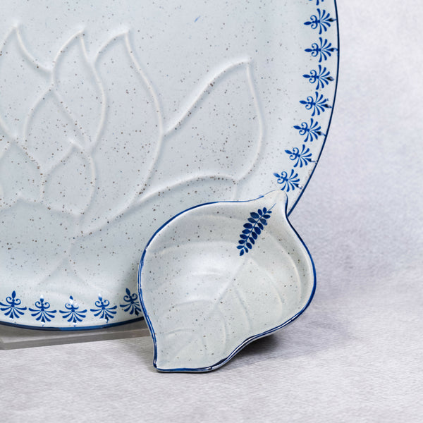 Blue Slate - Round Platter with Dip Bowl