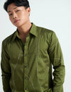 Olive Linear-Stitch Shirt