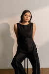 Ebony Black Sleeveless Top