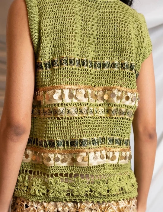 I'M A TRADWIFE- CROCHET BOHO VEST