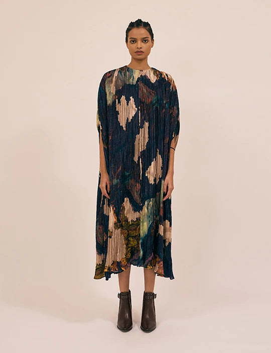 Prussian Blue Bloom Kaftan