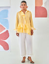 Yellow Asymmetric Shirt & Pant Co-ord Set