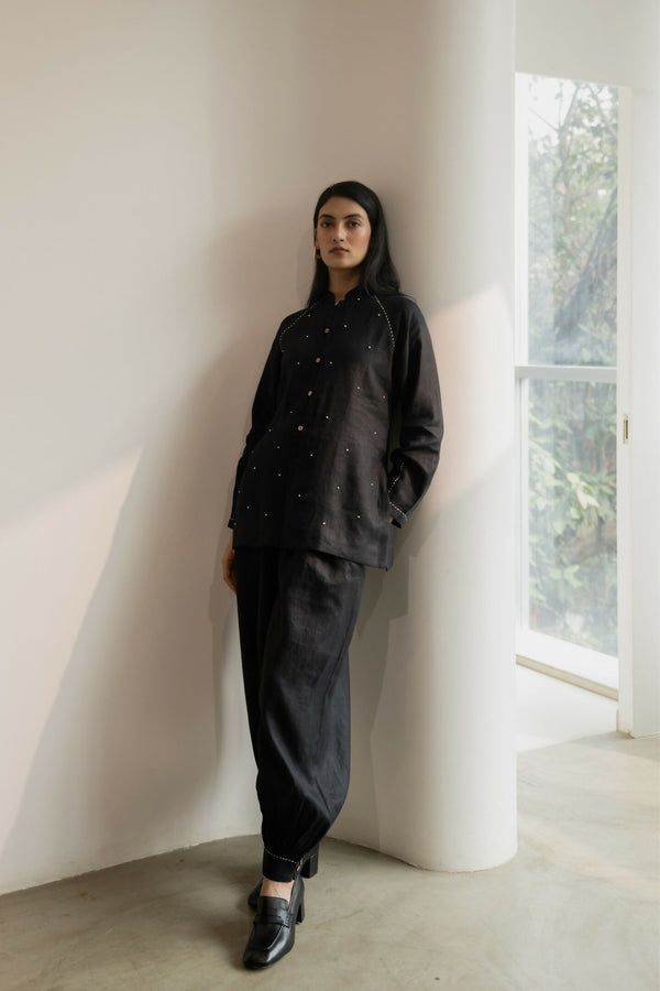 Ebony Black Short Kurta
