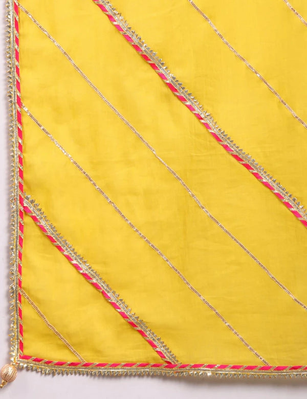 Yellow Jodha Anarkali Sharara Set