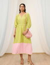 Dual tone embroidered dress
