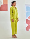 Lemon Co-ord Set With Floral Embroidery