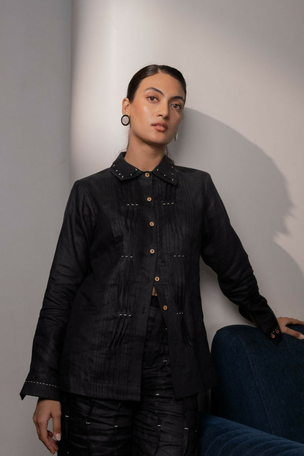 Ebony Pintucks Shirt