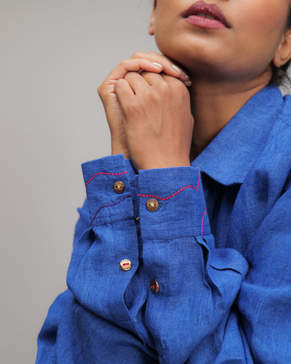 Estera Blue Linen Shirt