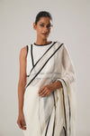 White Patti Saree