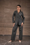 Flora Blazer - Earthy Blue