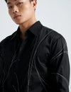 Black Linear-Stitch Shirt