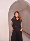 Embroidered Patch Top - Black