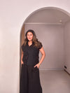 Embroidered Patch Top - Black