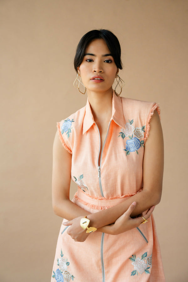 Peach Short Dress