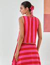 Striped Embroidered Top