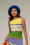 HANDKNITTED RUFFLE MINI DRESS