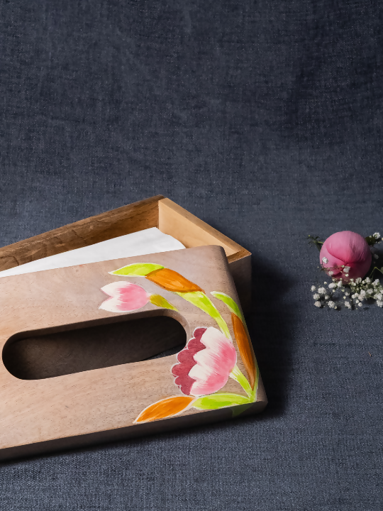 Lotus - Wooden Tissue Box