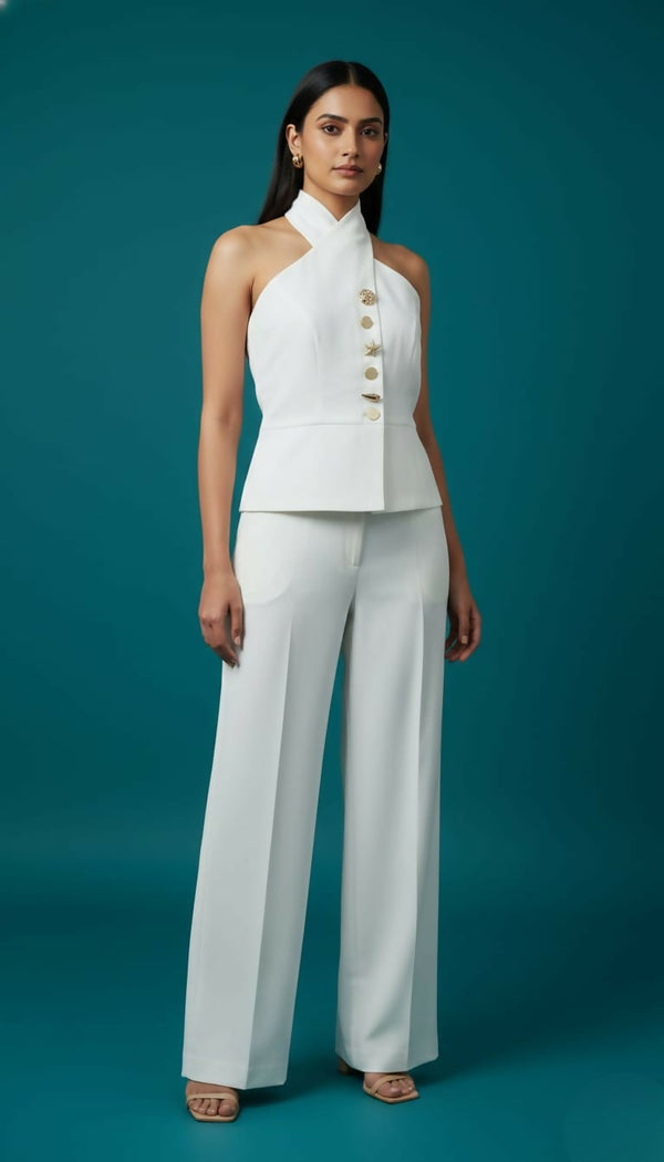 White Halter Co-ord set