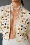 SHORT JACKET WITH STONE WORK