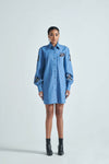 Azure Odyssey Shirt Dress