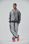 B/W Pleated Bomber Jacket And Pants