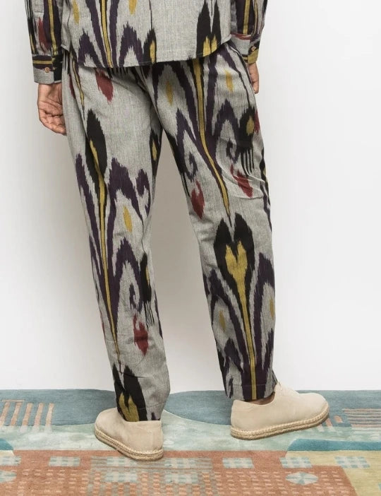 Pleated Barrel-Leg Pants