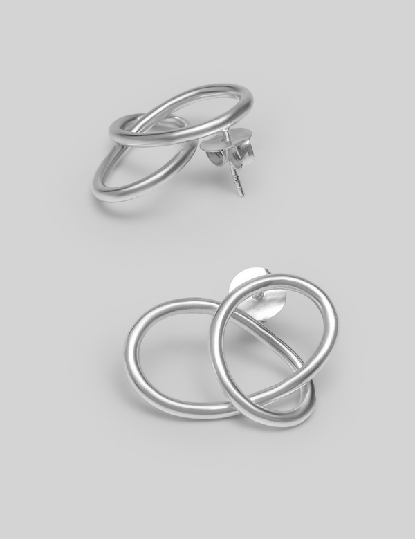 Soft Knot Earrings - Silver