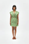 Asparagus Green-Tuscan Red Blazer Short Dress