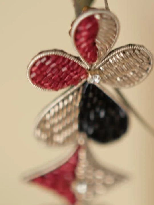 Dual Tone drop Earrings