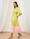 Dual tone embroidered dress