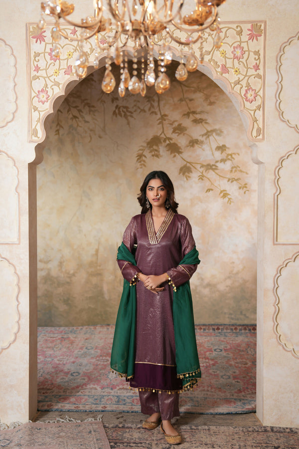Gauhar Gota Kurta Set With Dupatta