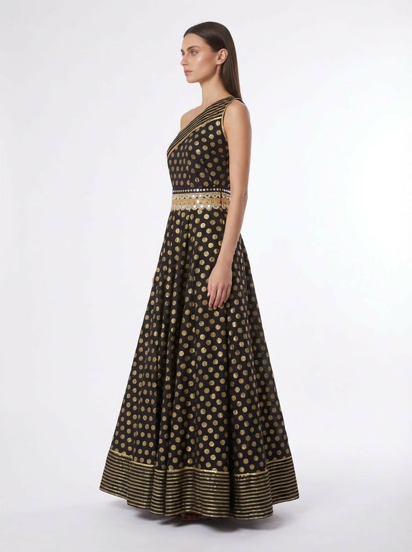 Maris Off Shoulder Maxi Dress with Embellished Belt