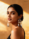 FRAME DROP EARRINGS black