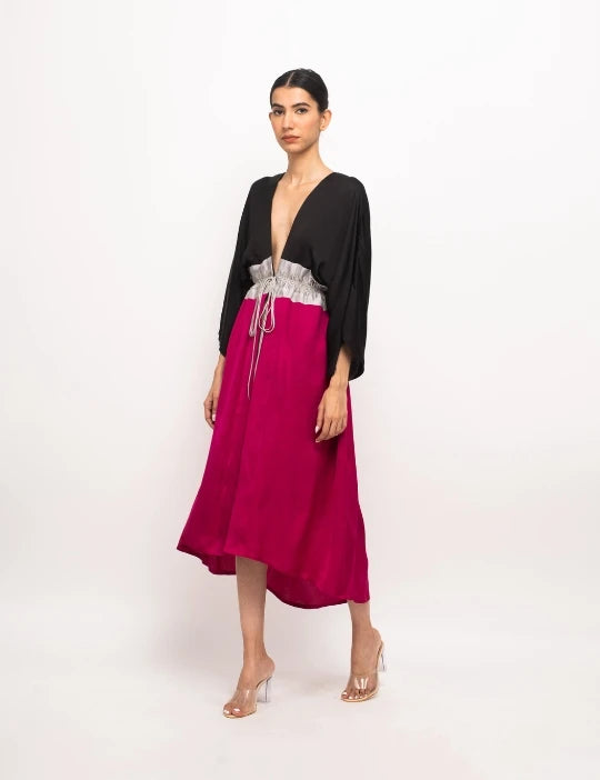 Black-Grey-Wine High Low Cape