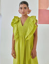 Lemon Short Ruffled Dress