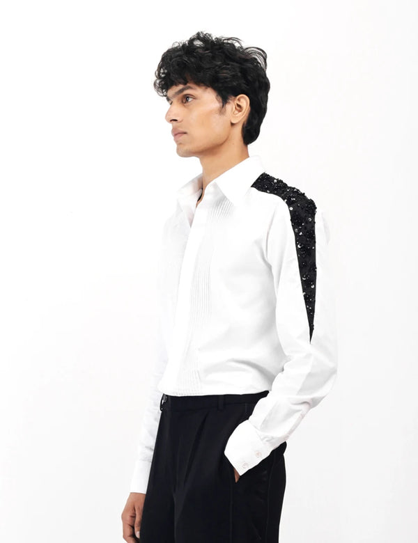IVORY SHADOWED GLIMMER SHIRT