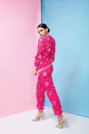 The 3D Floral Organza Jogger - Fuschia