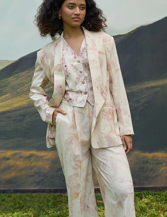 Pink Foliage 3-Piece Set (With Vest)