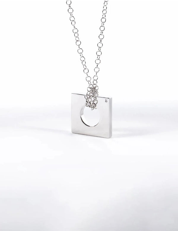 Edge Pendant Loopless Silver