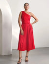Red One Shoulder Dress