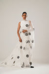 MJ FLORAL SAREE (WHITE)