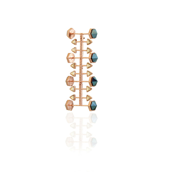 Kensho Earrings- Blue in Rosegold