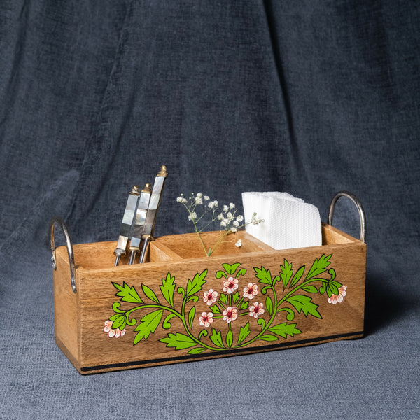 Floral - Wooden Spoon Caddy