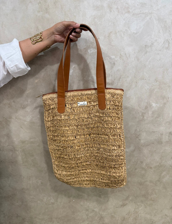 Raffia Zipper Bag