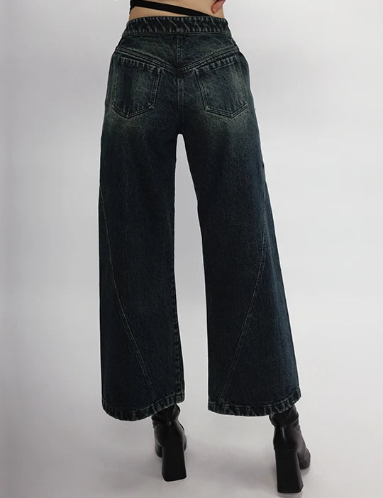 Asymmetrical Denim Pants