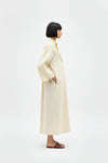 Ivory-Mango Yellow Collared Stripe Dress