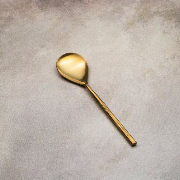 Matte Gold Serving Spoons Set